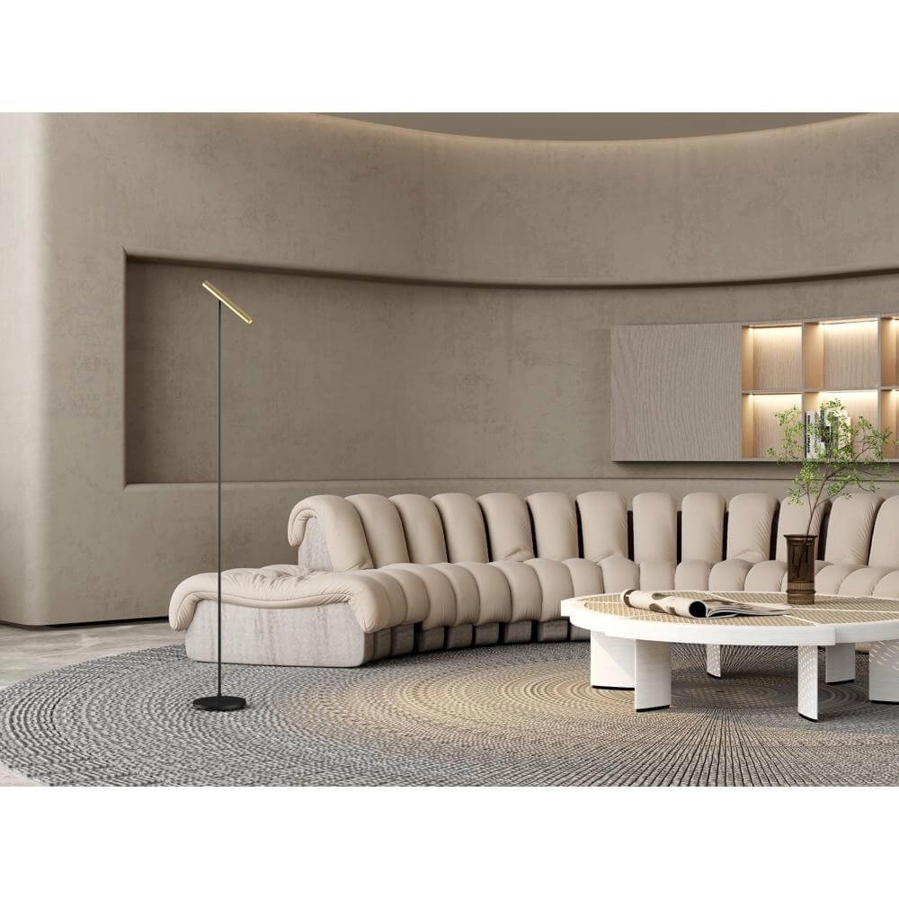 Lampadaire design Kansas Noir avec or chaud Artdelight 8720701102538