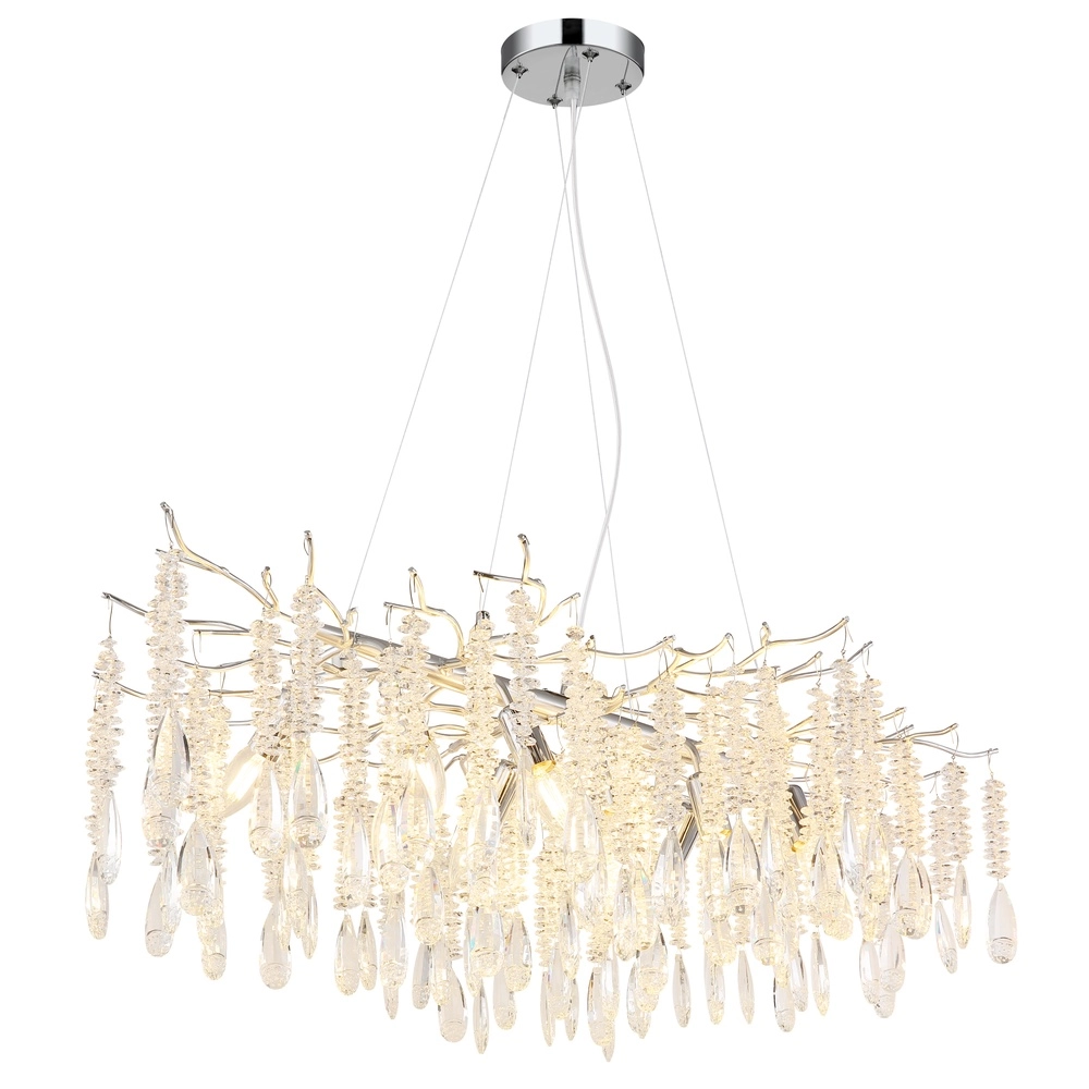 Lampe suspendue Kinga Gris argenté 100 cm