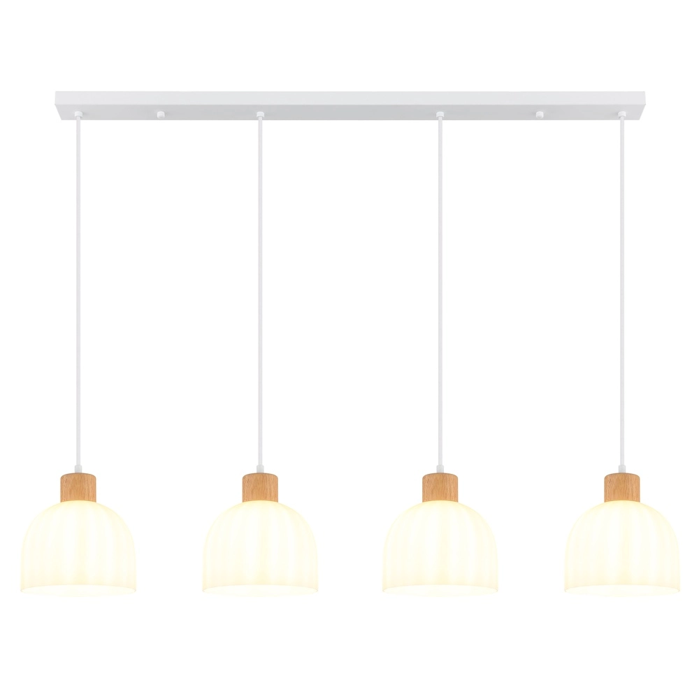 Lampe suspendue à 4 lumières Swanson Blanc Globo 9007371581009