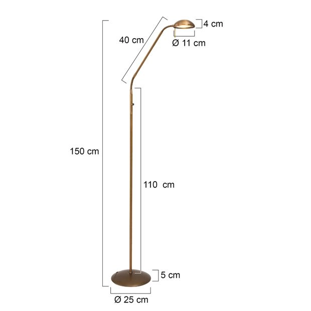Lampadaire LED Mexlite 180cm - Brun bronze 2700K Steinhauer 8712746096361