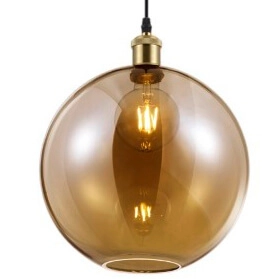 Lampe ampoule Ø 30cm Dino met amber glas Trio 4017807466003