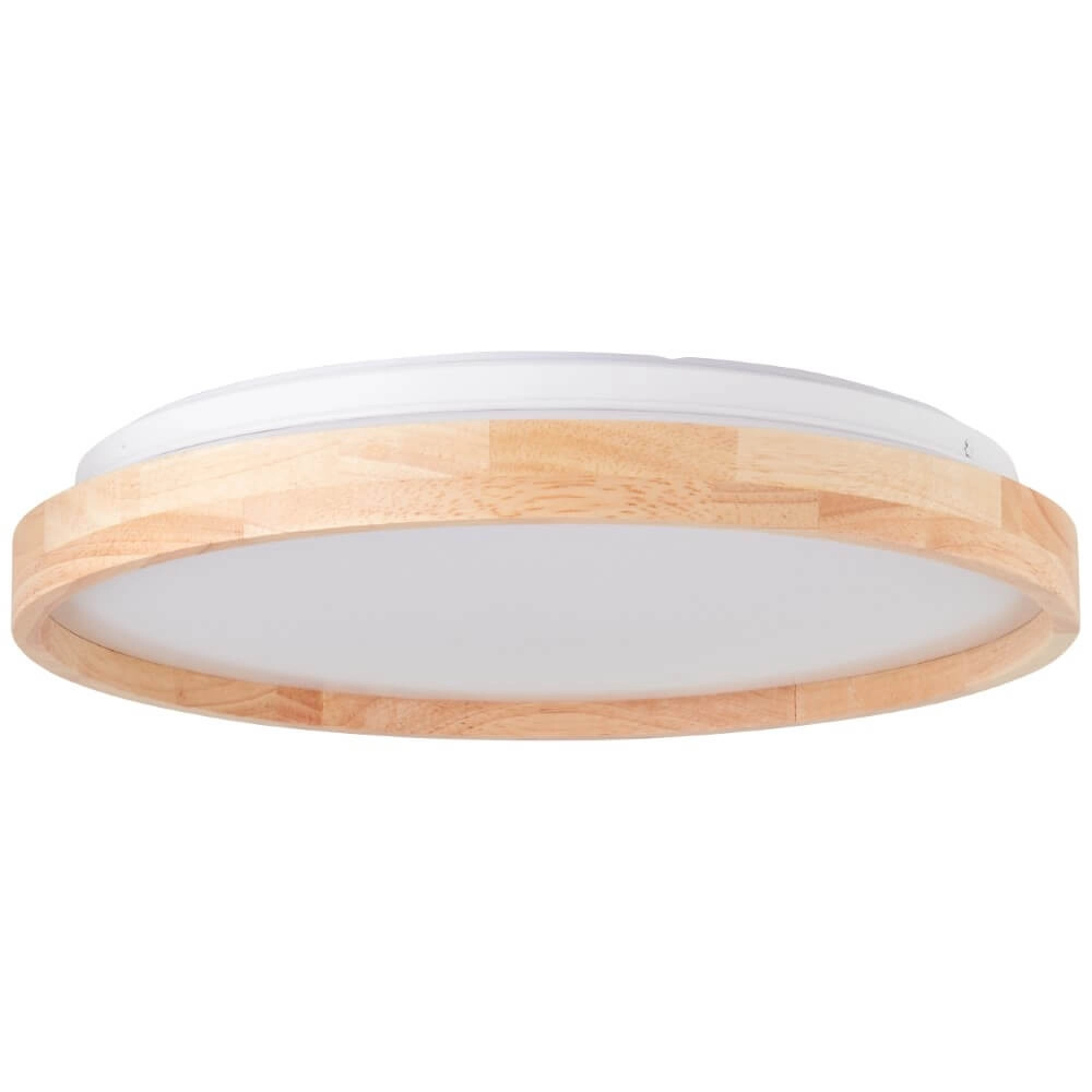 Plafonnier Alson Ø 39,5cm blanc avec bois Brilliant 4004353411335