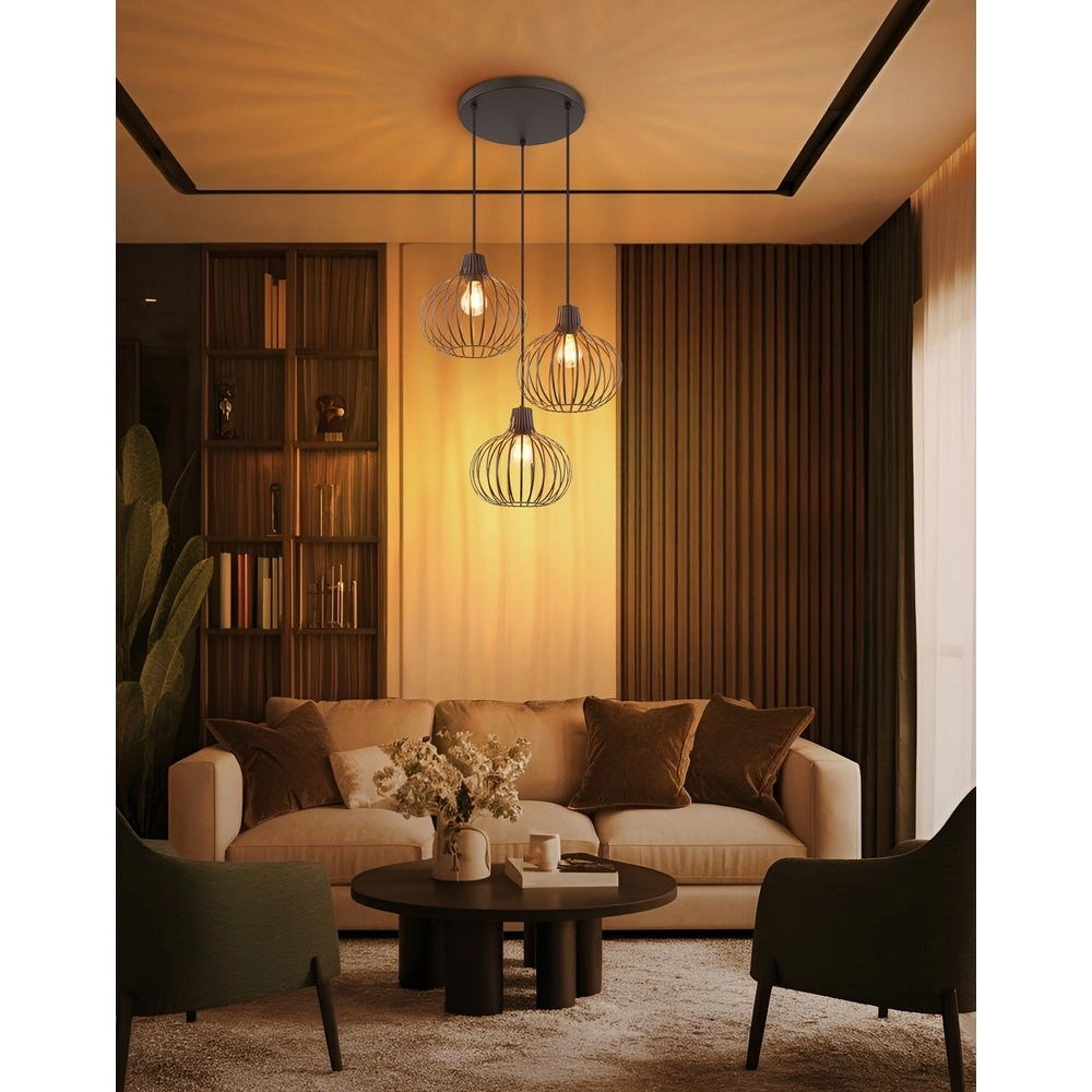 Lampe pendante de conception Mateo Briun rouille à 3 lumières Globo 9007371569144