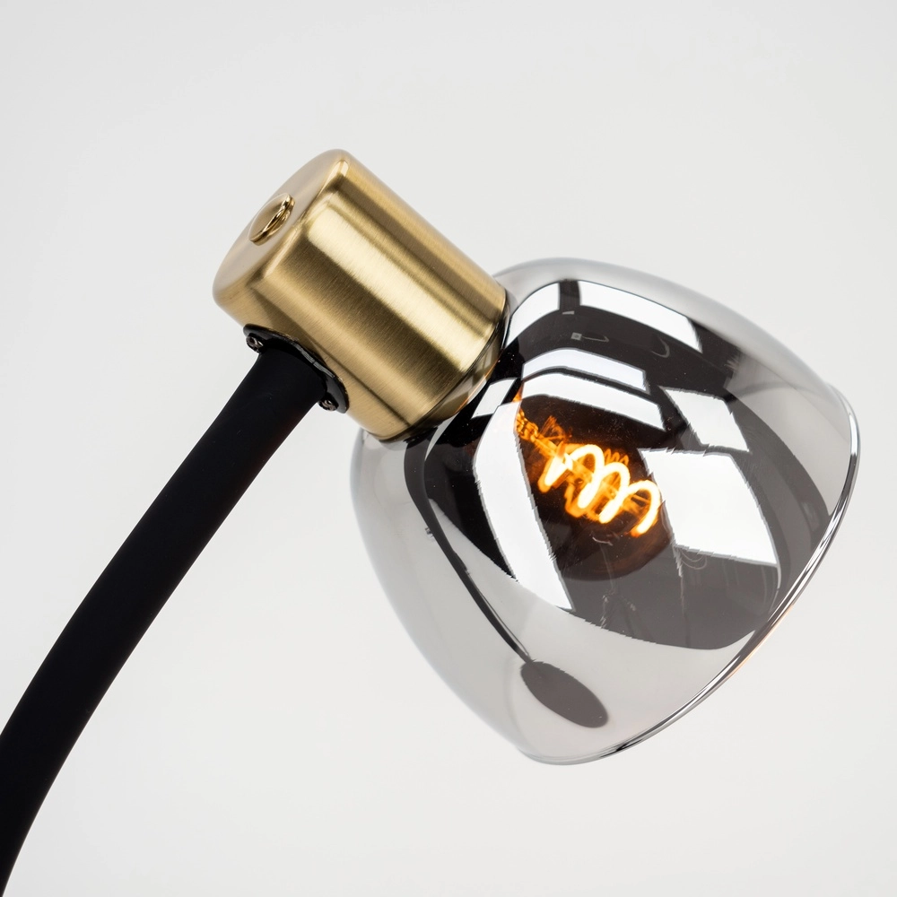 Lampe de bureau élégante Macere Or avec verre fumé Eglo 9008606304332