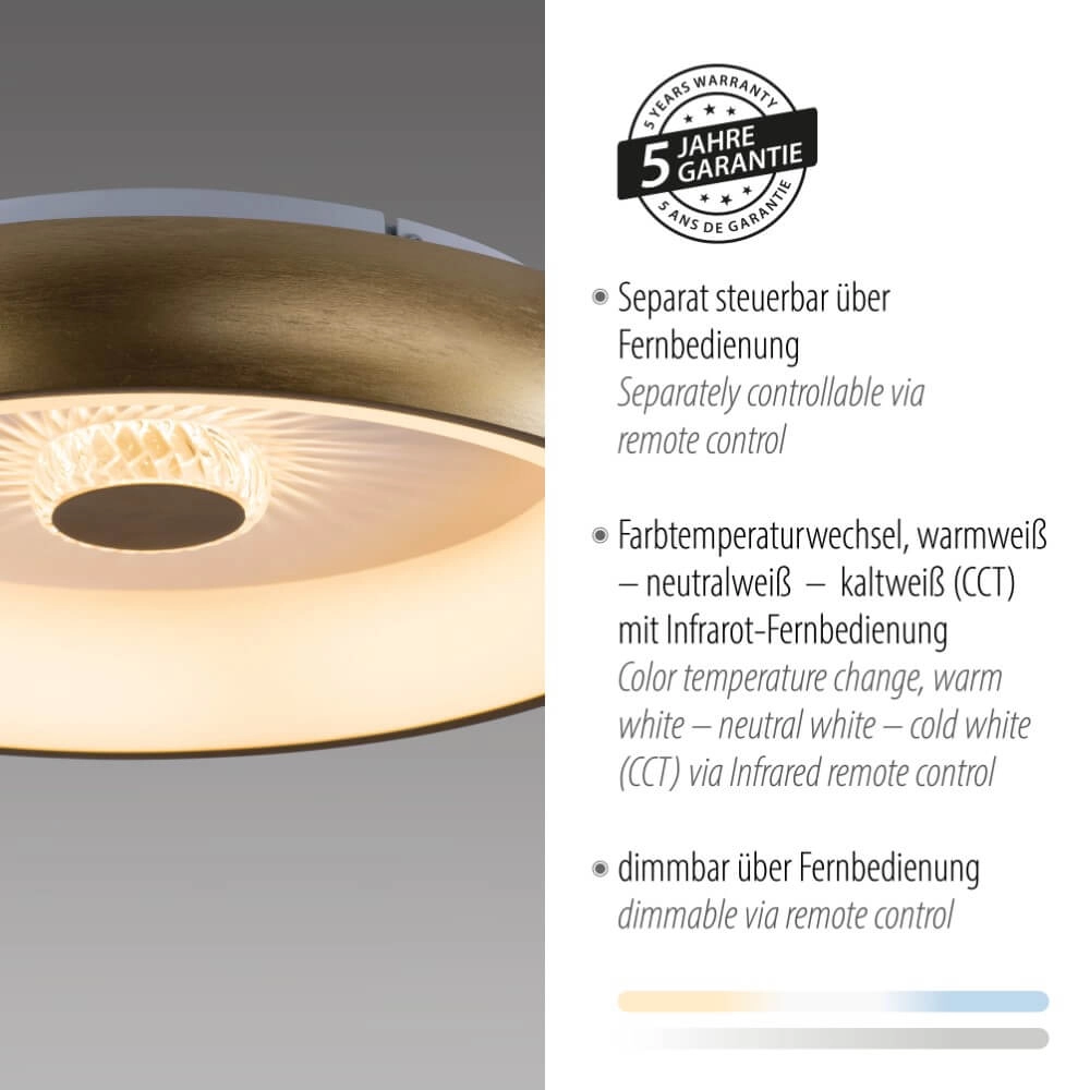 Plafonnier rond Vertigo laiton Ø 46,5cm Just Light 4043689994716