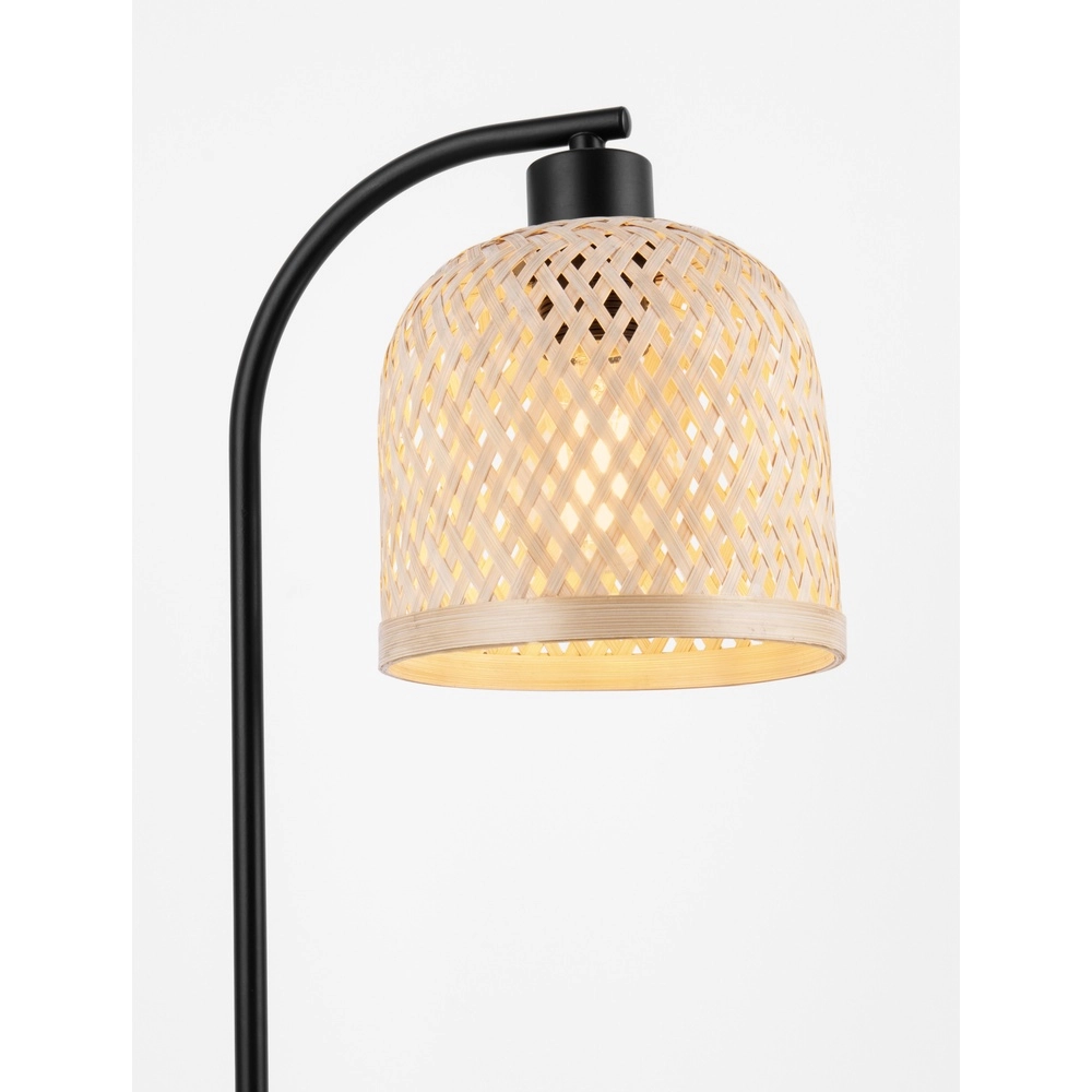 Lampe de table Intra noir avec capuchon en bambou Lyora 5212017454805