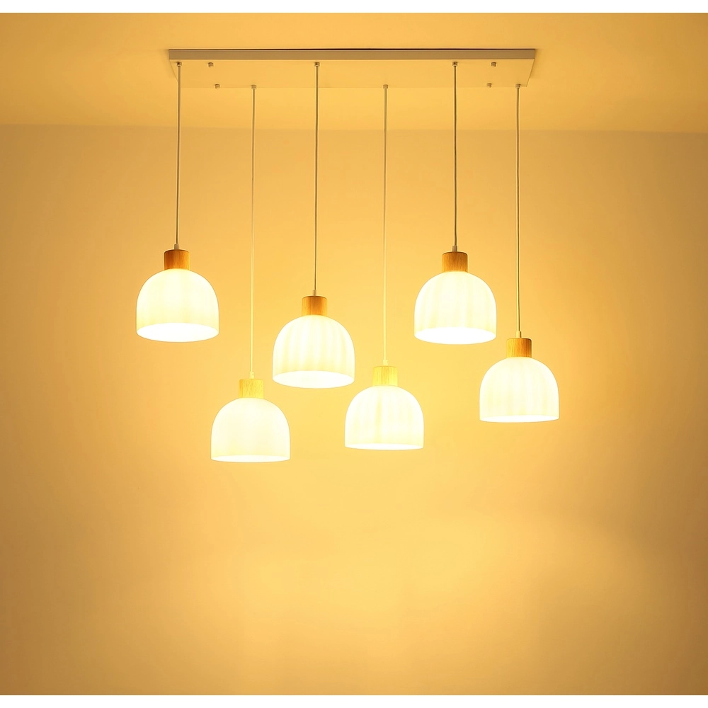 Lampe suspendue à 6 lampes Swanson Blanc Globo 9007371584000