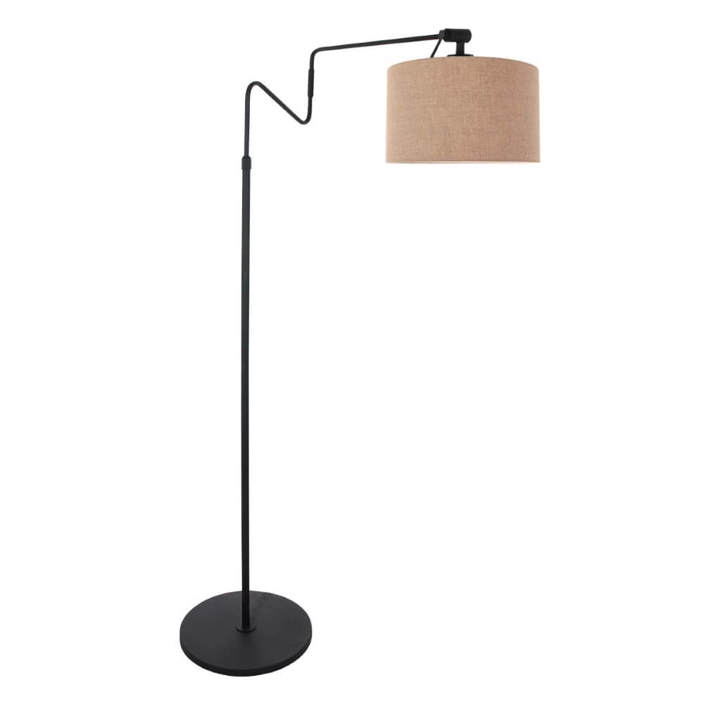 Lampe de lecture sur pied Linstrom avec abat-jour en lin taupe