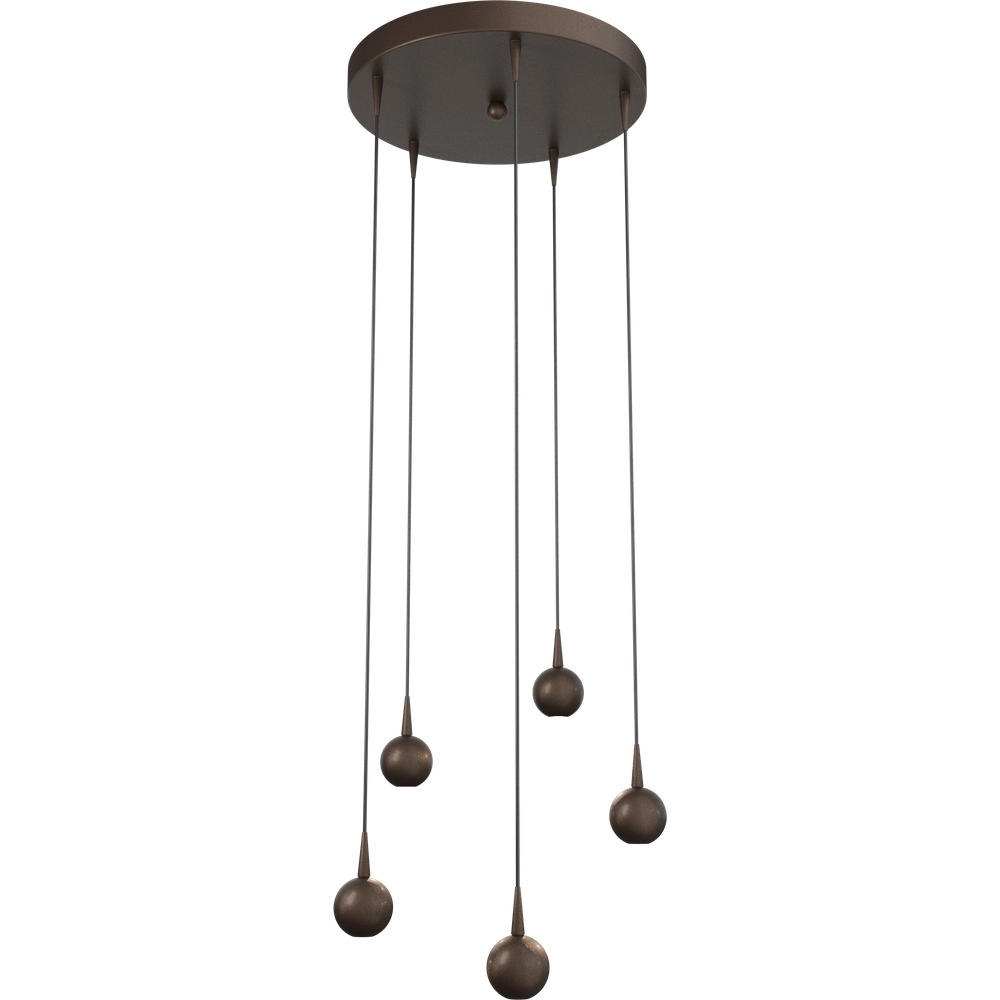 Lampe suspendue à 5 lumières Talana brun cacao Ø 35cm DTW