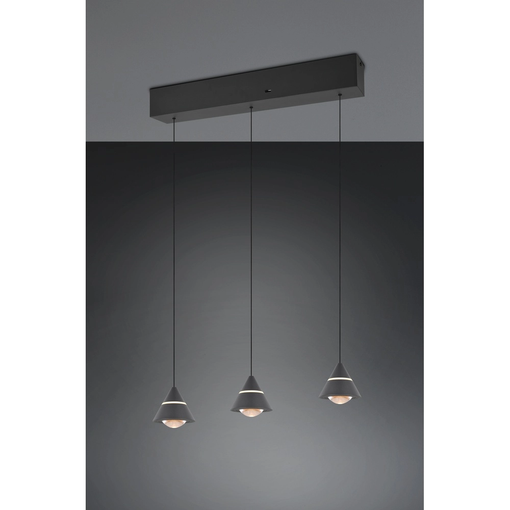 Suspension design Romeo 3 lumières noir Trio 4017807667769