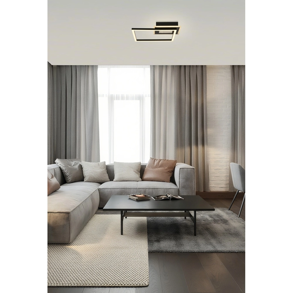 Plafonnier Quadrate gris argenté Searchlight 5053423303628