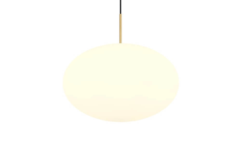 Lampe à suspension ovale Fomento Ø 40cm - laiton avec verre blanc Trio 4017807616231