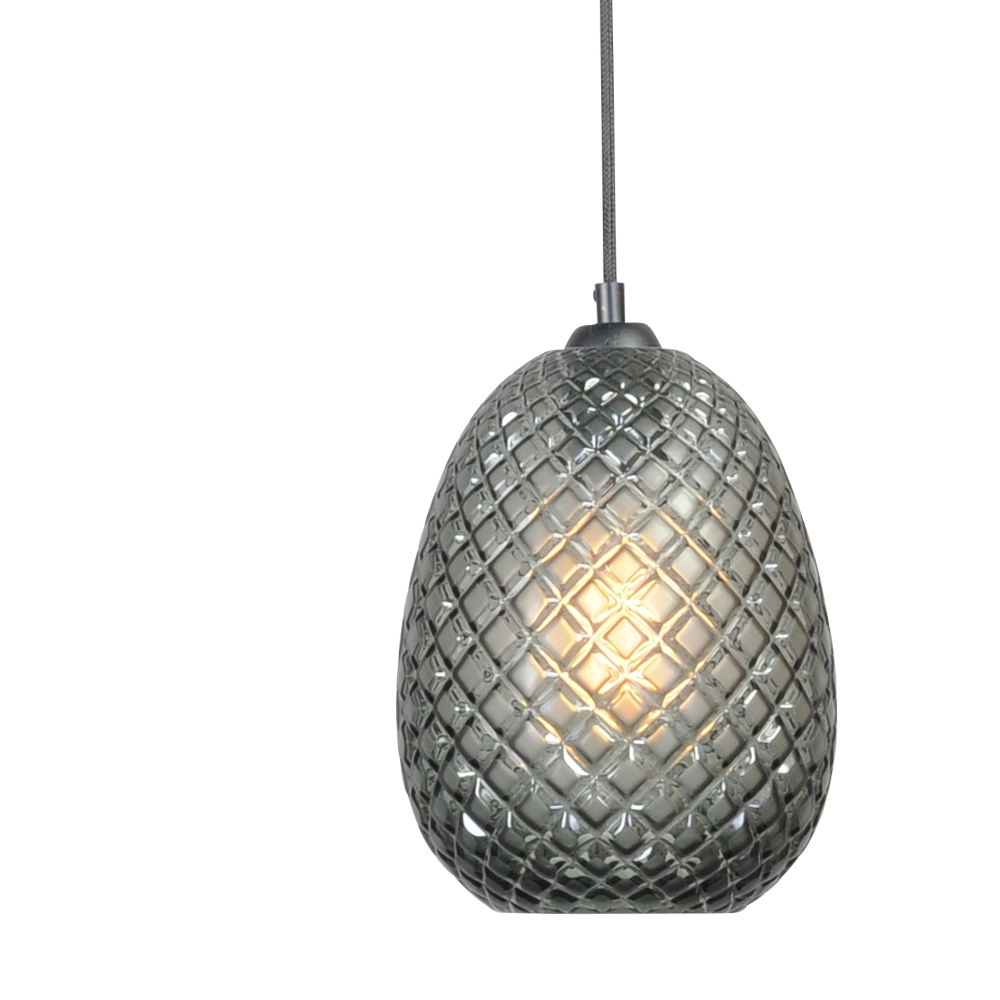 Lampe suspendue noire Pineapple 4 lumières avec verre fumé Masterlight 8718121209388