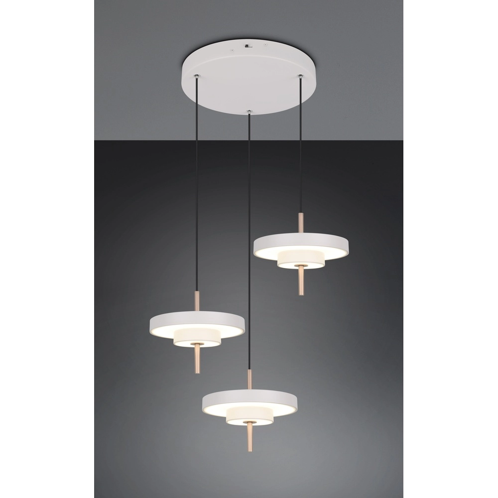 Suspension 3 lumières Keaton Rond blanc Trio 4017807655407