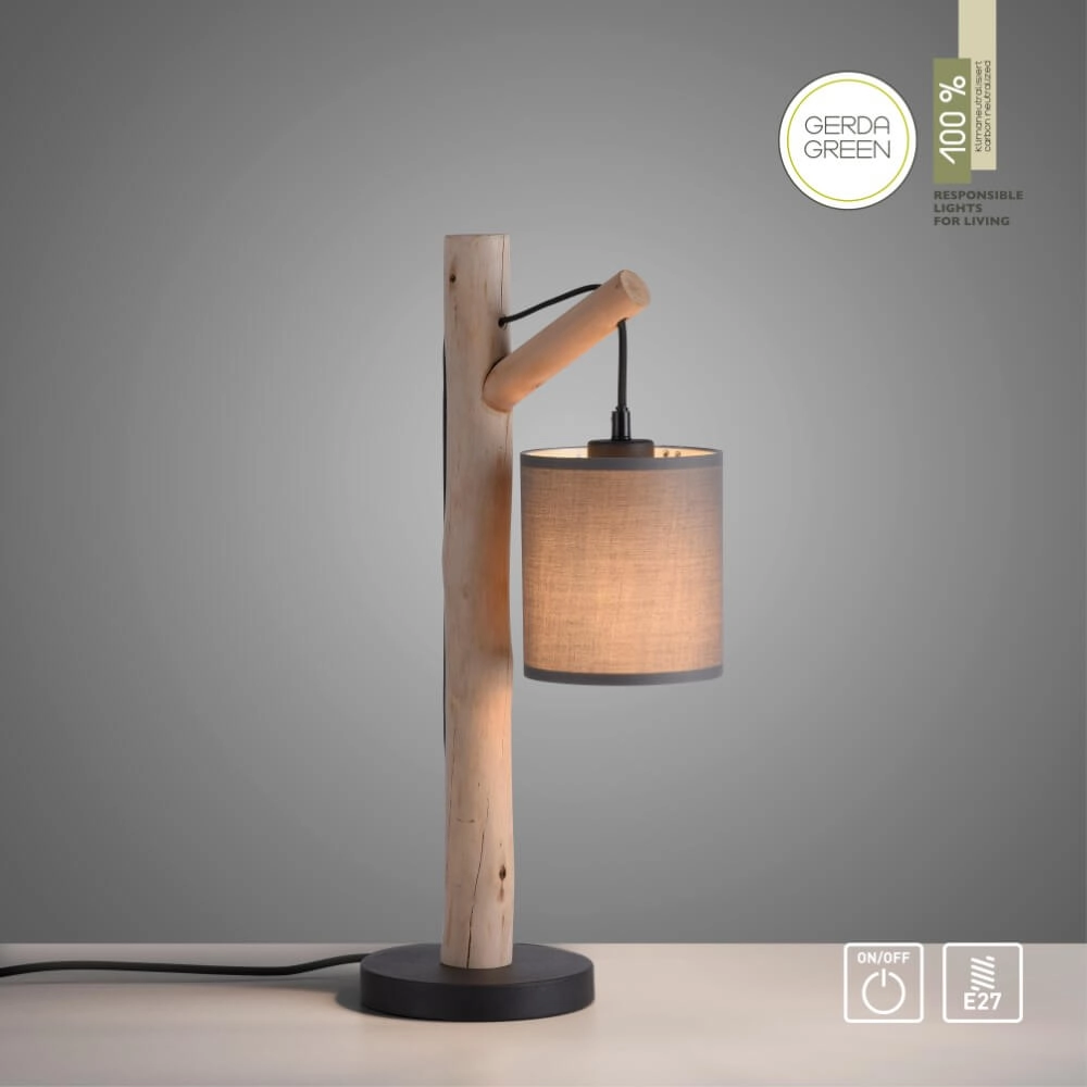 Lampe de table rurale Green Tribu taupe Just Light 4043689995188
