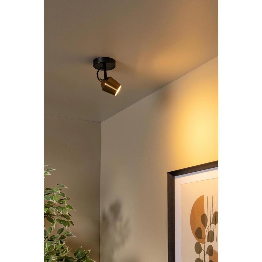 Lampe de plafond Emile noir avec or Lucide 5411212510075