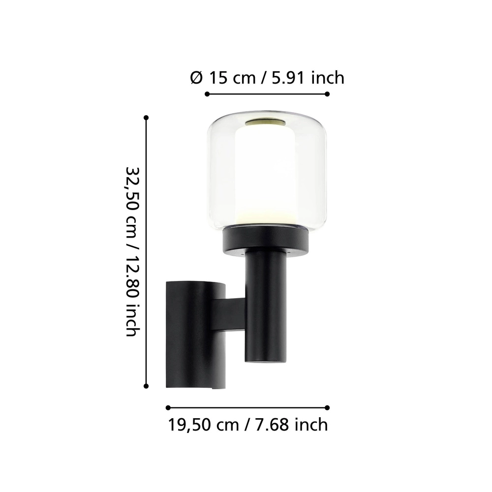 Lampe murale de conception Poliento Noir Eglo 4046806039505