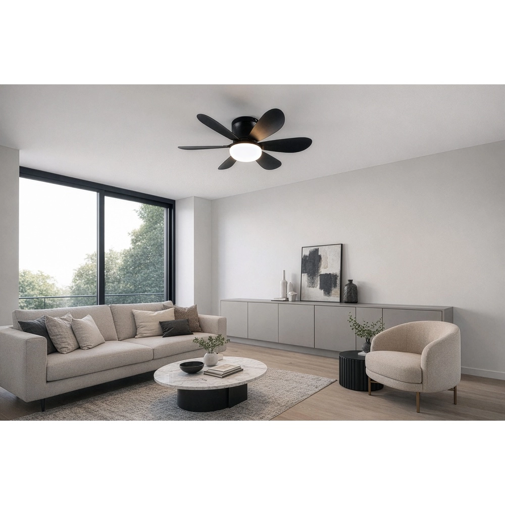 Éventail noir Lund Plafond Trio 4017807643732