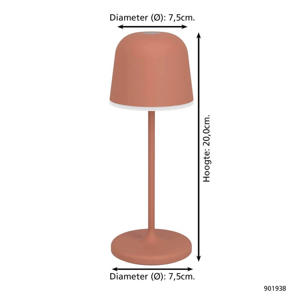 Lampe de table Mannera Design rouge Eglo 9008606355556
