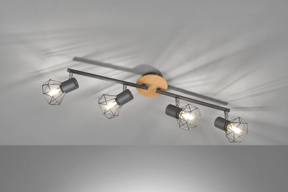 Plafonnier 4 lumières Ran noir Fischer & Honsel 4003694213868