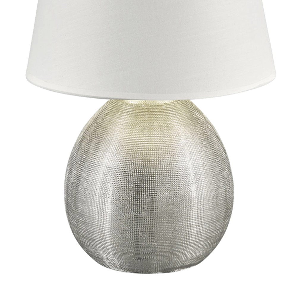 Lampe de table Luxor 35cm argent avec blanc Trio 4017807346015