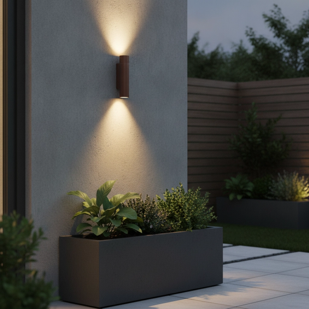 Spot de design Torrin Brun rouille de haut en bas