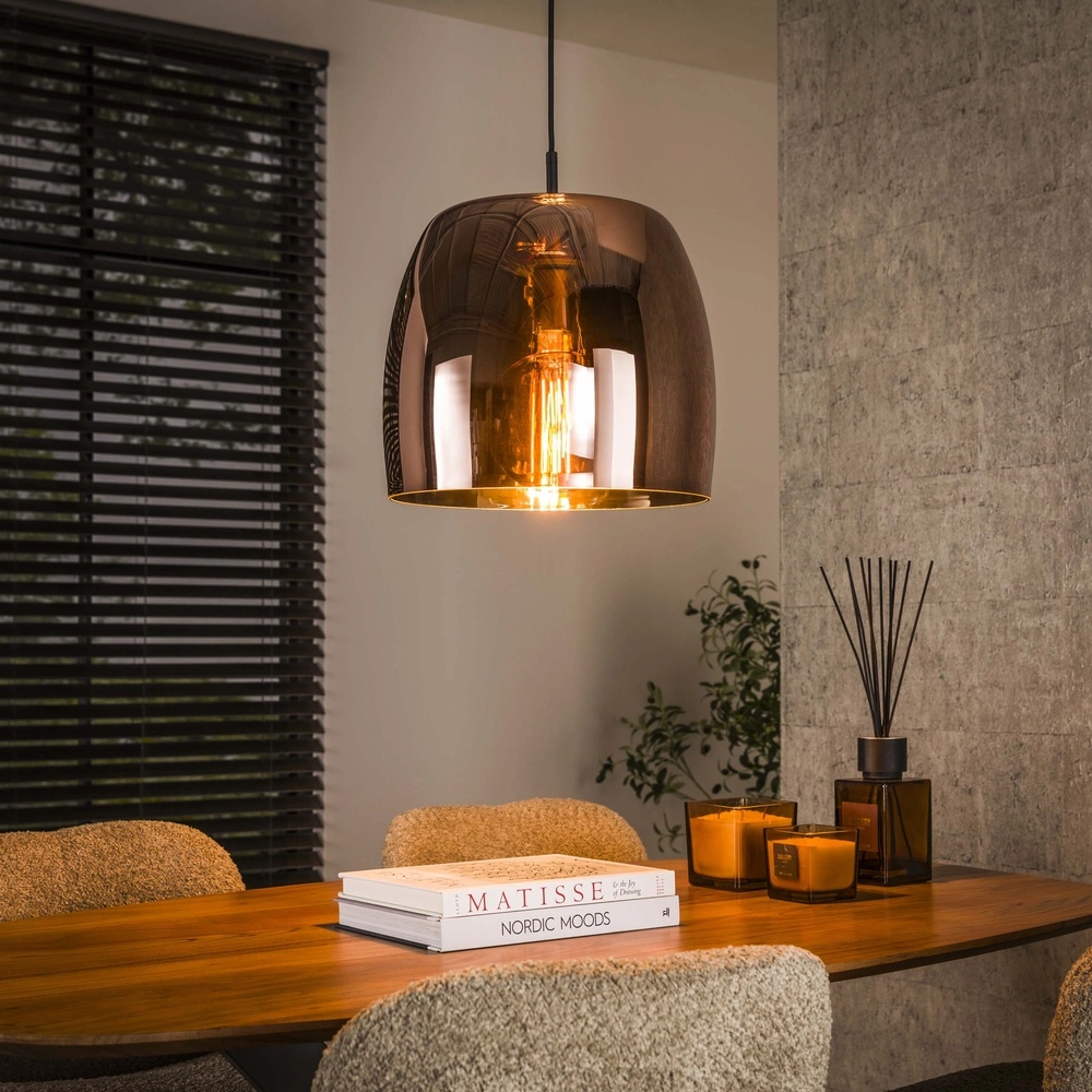 Lampe suspendue en verre Drift Ø 35cm - verre en cuivre