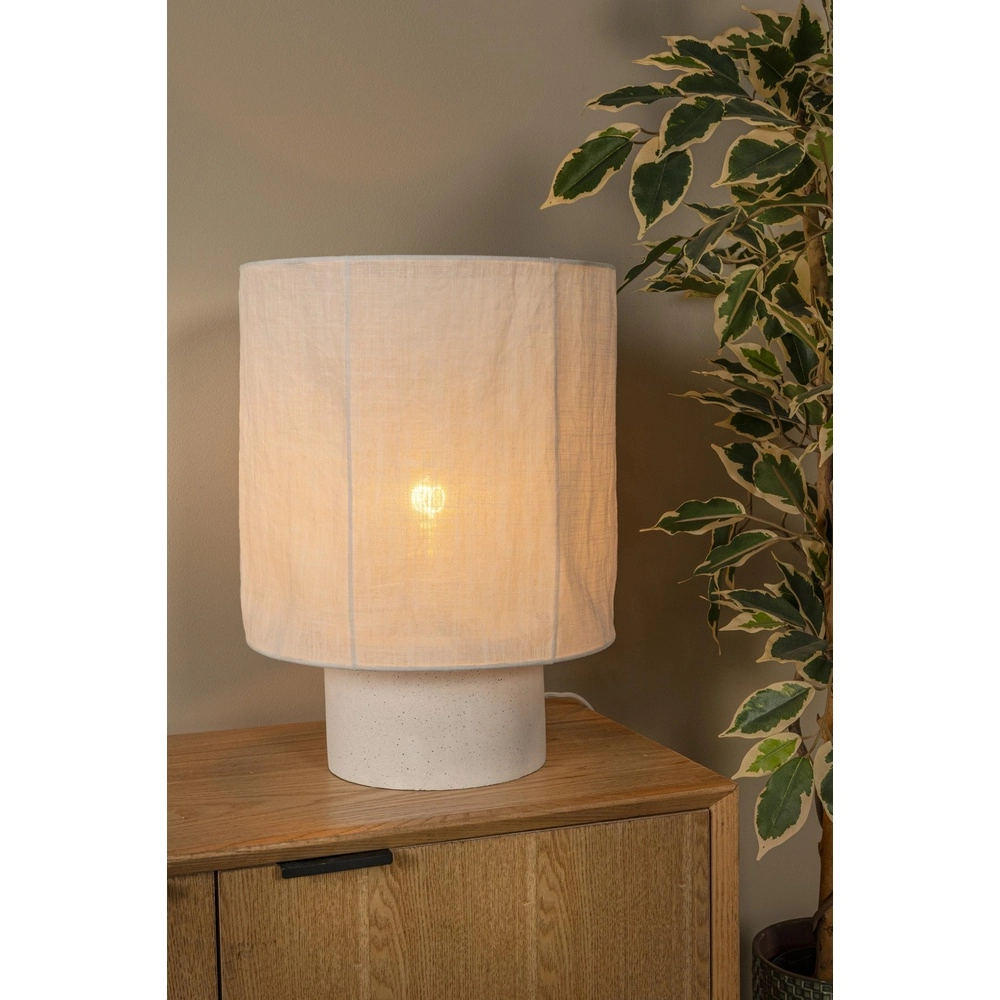 Lampe de table Tissaja Ø 30cm de blanc Lucide 5411212061607