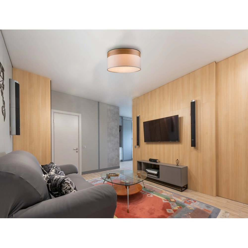 Lampe de plafond Chipsy avec un aspect bois Ø 40cm Globo 9007371334827