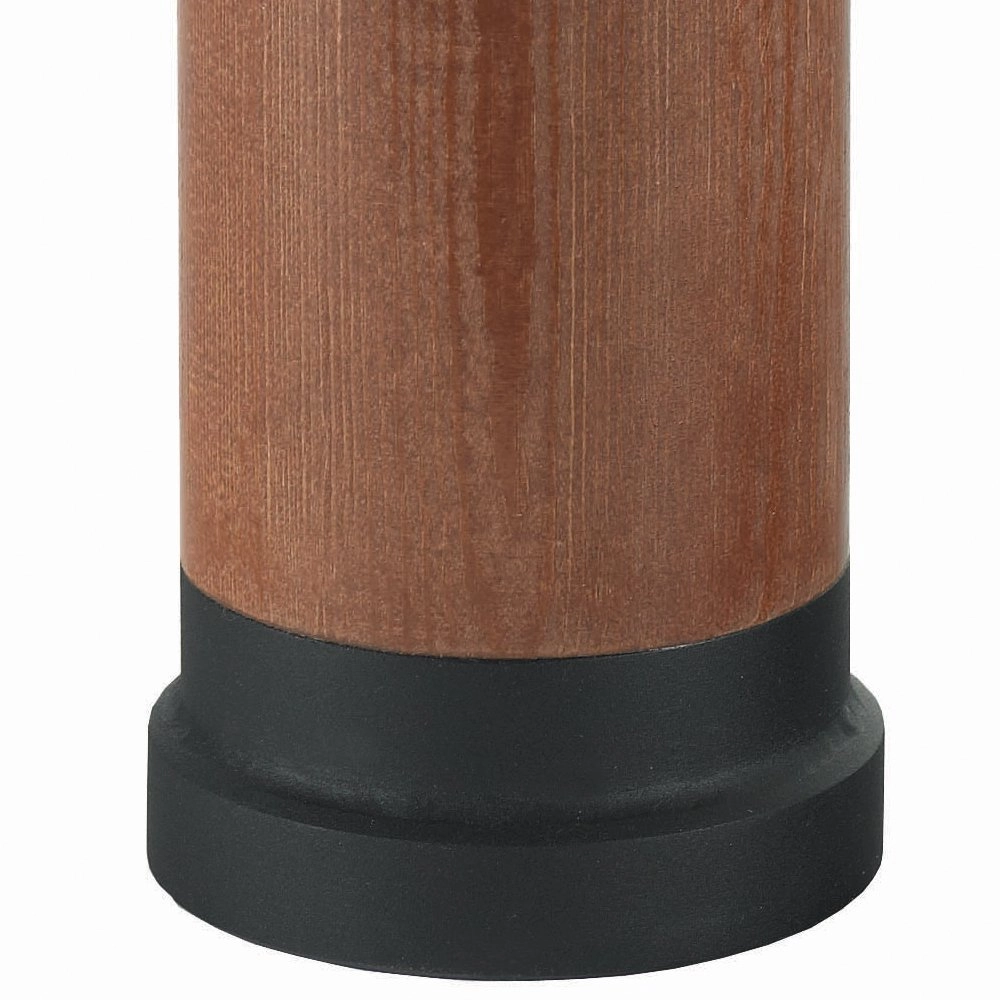 Lampe de terrasse rurale Selhalm 49cm noir avec bois Franssen 7042891450666