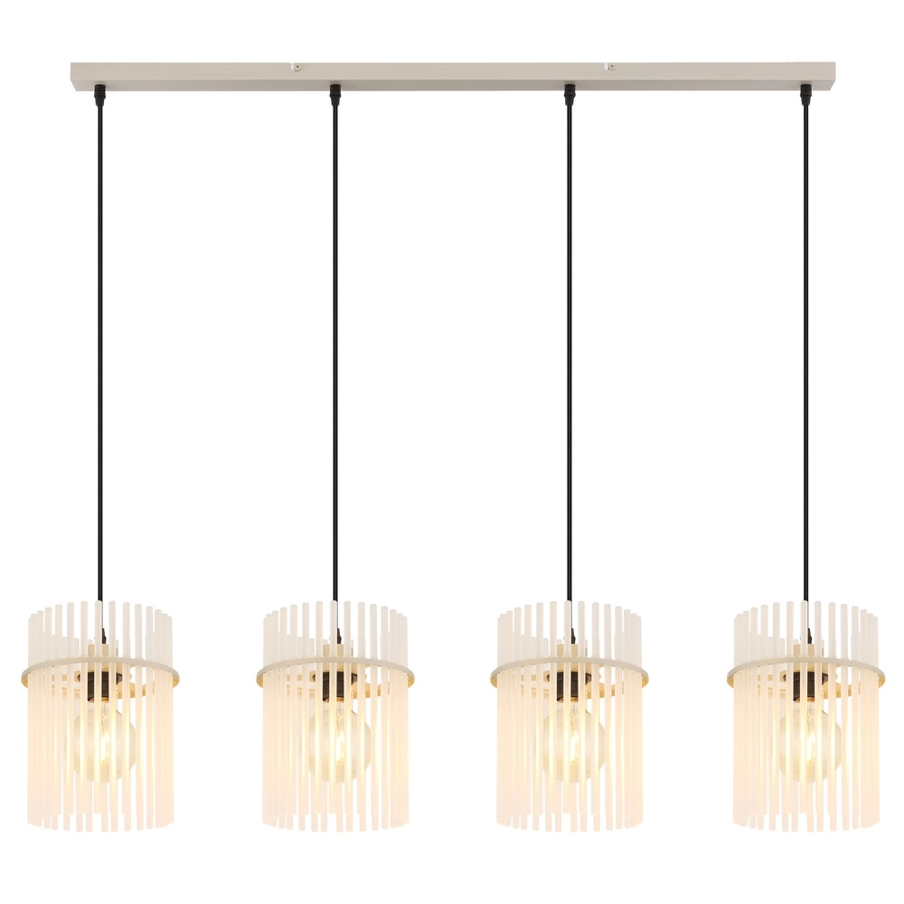 Suspension 4 lumières Gorley brun sable avec verre Globo 9007371572717