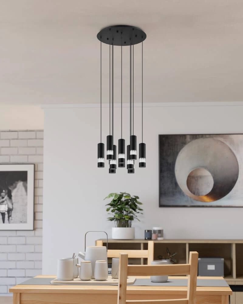 Lampe suspendue ronde Bernabeta noir 10 lumières Stars of Light 9002759397081