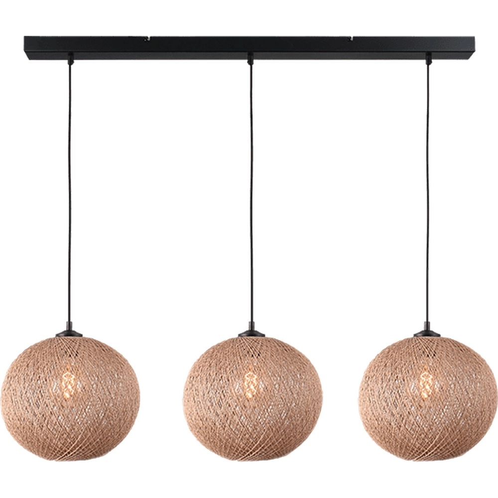 Lampe pendante à 3 lampes Corda Rotin Ø 30cm