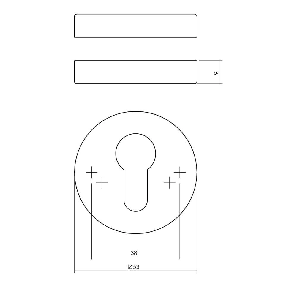 Lot de 2 rosaces cylindriques Tira rond en acier inoxydable roulé Intersteel 8714186696583