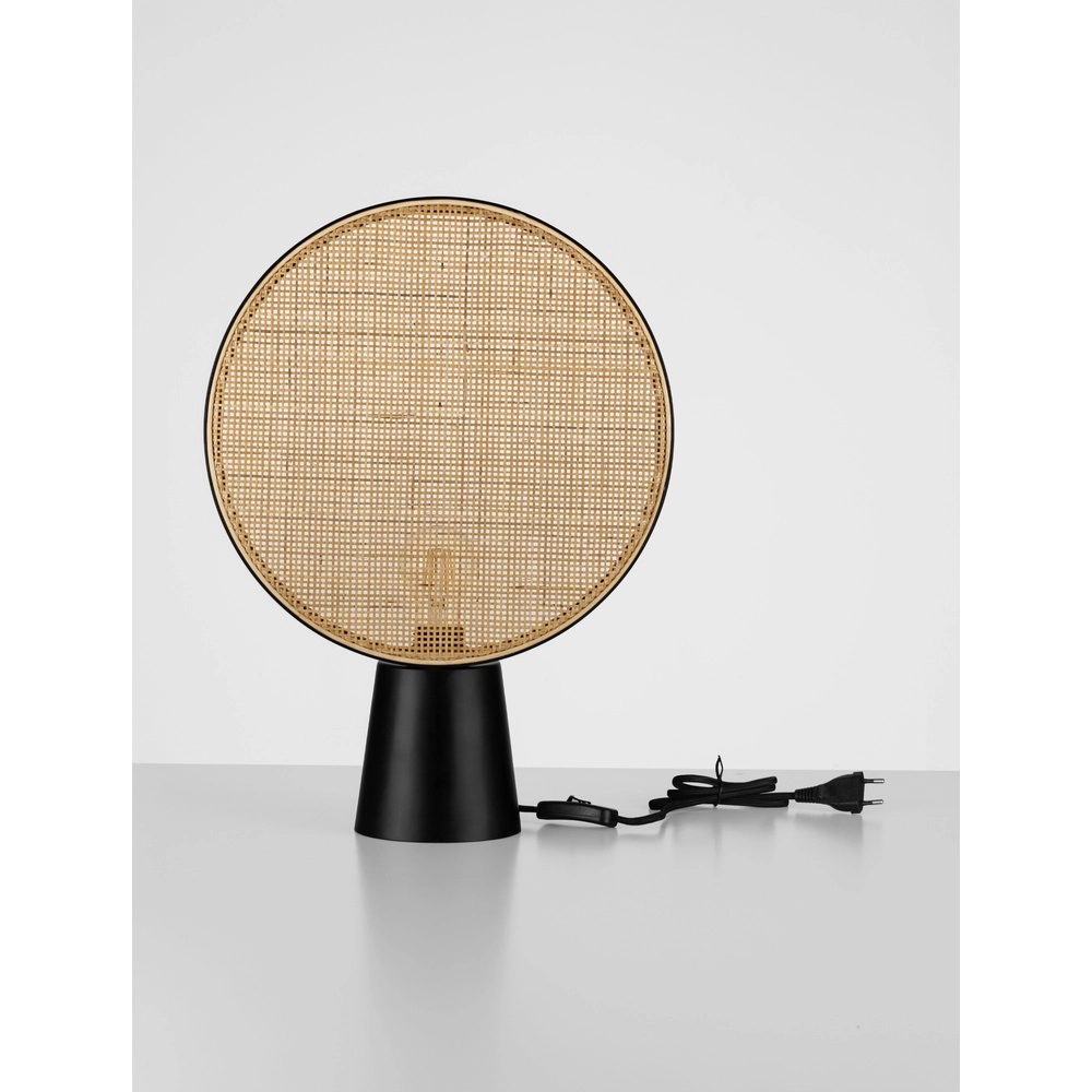 Lampe de table Tiera Ø 35cm rotin noir Lyora 5212017477552