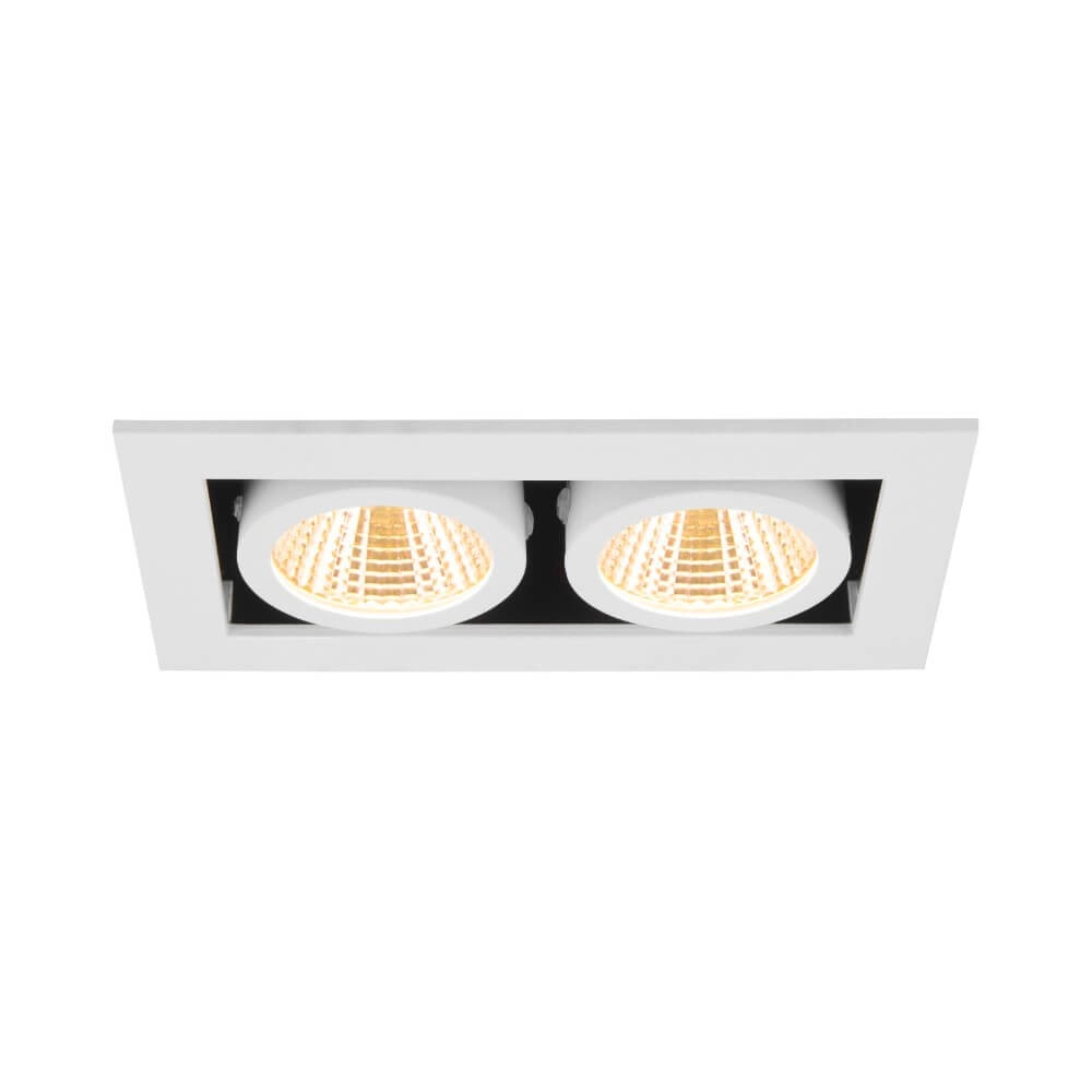 Spot LED encastrable carré Kadux Double 2x LED - blanc - 3000K SLV 4024163279079