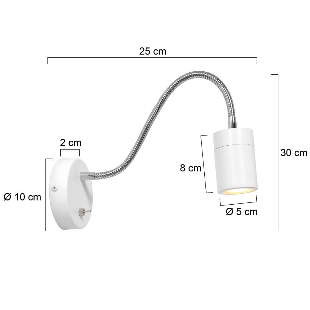 Lampe de chevet flexible Upround blanc Steinhauer 8712746161366
