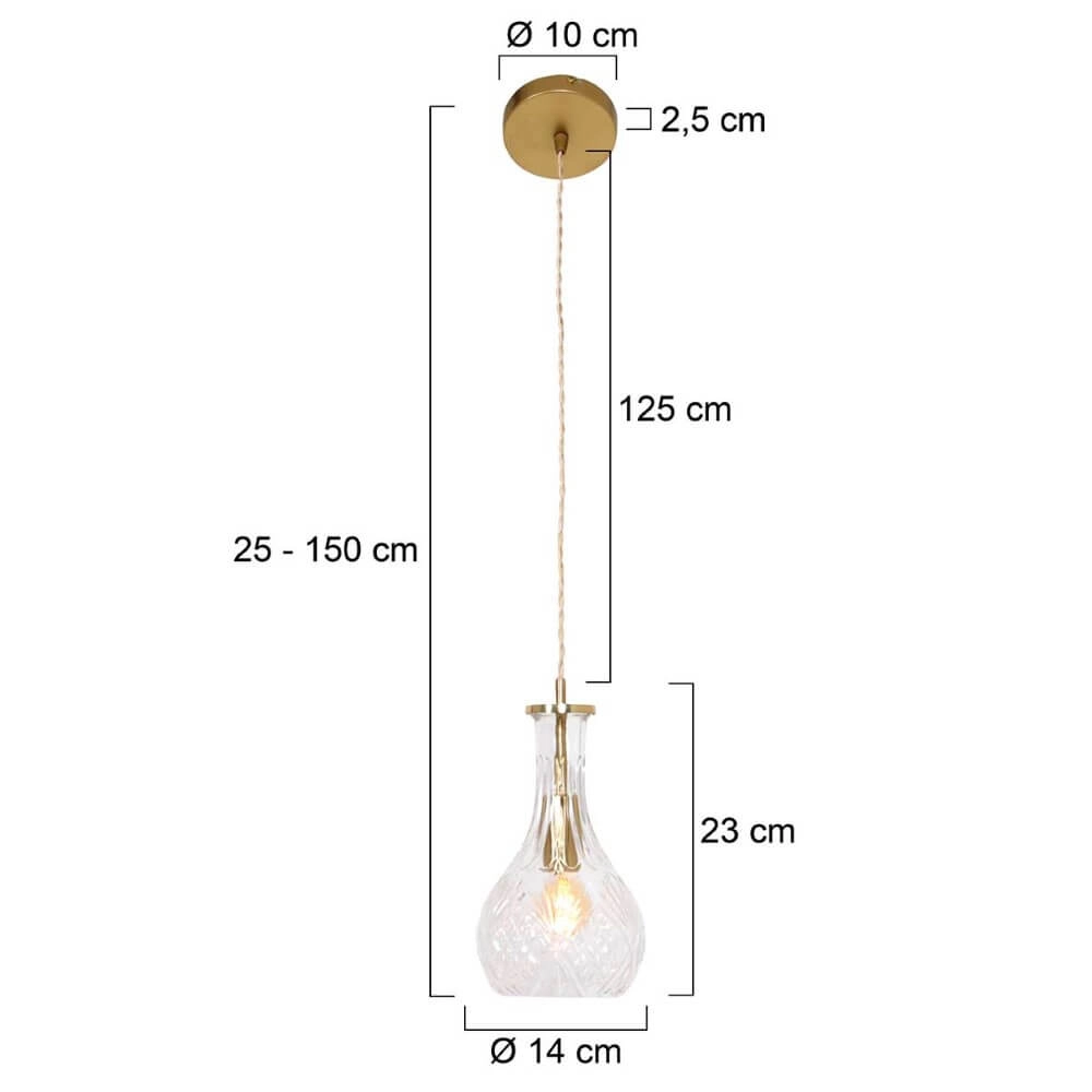 Lampe suspendue classique Grazioglass Ø 14 cm Steinhauer 8712746166323
