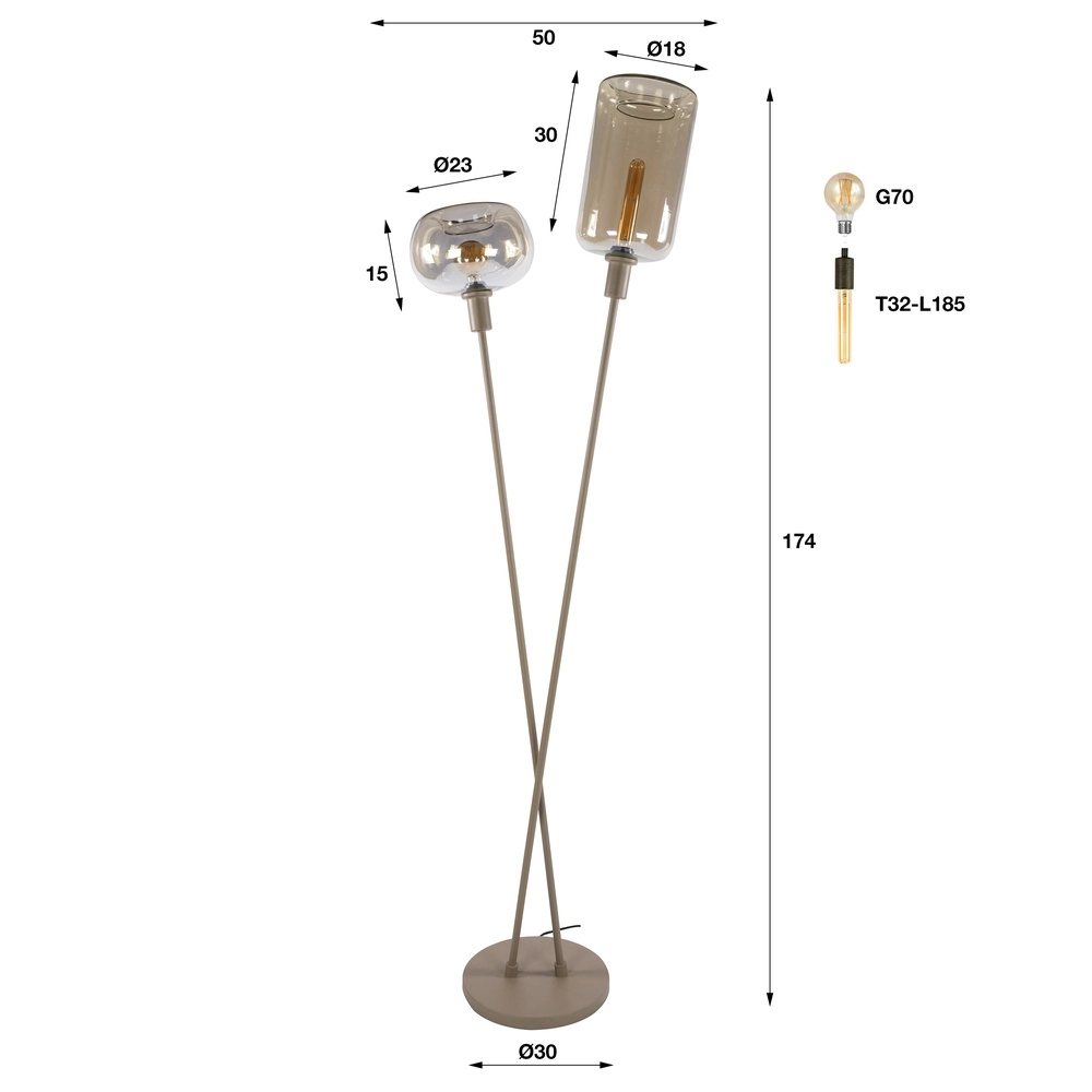 Lampadaire moderne Serene brun sable Lyora 8716803514744