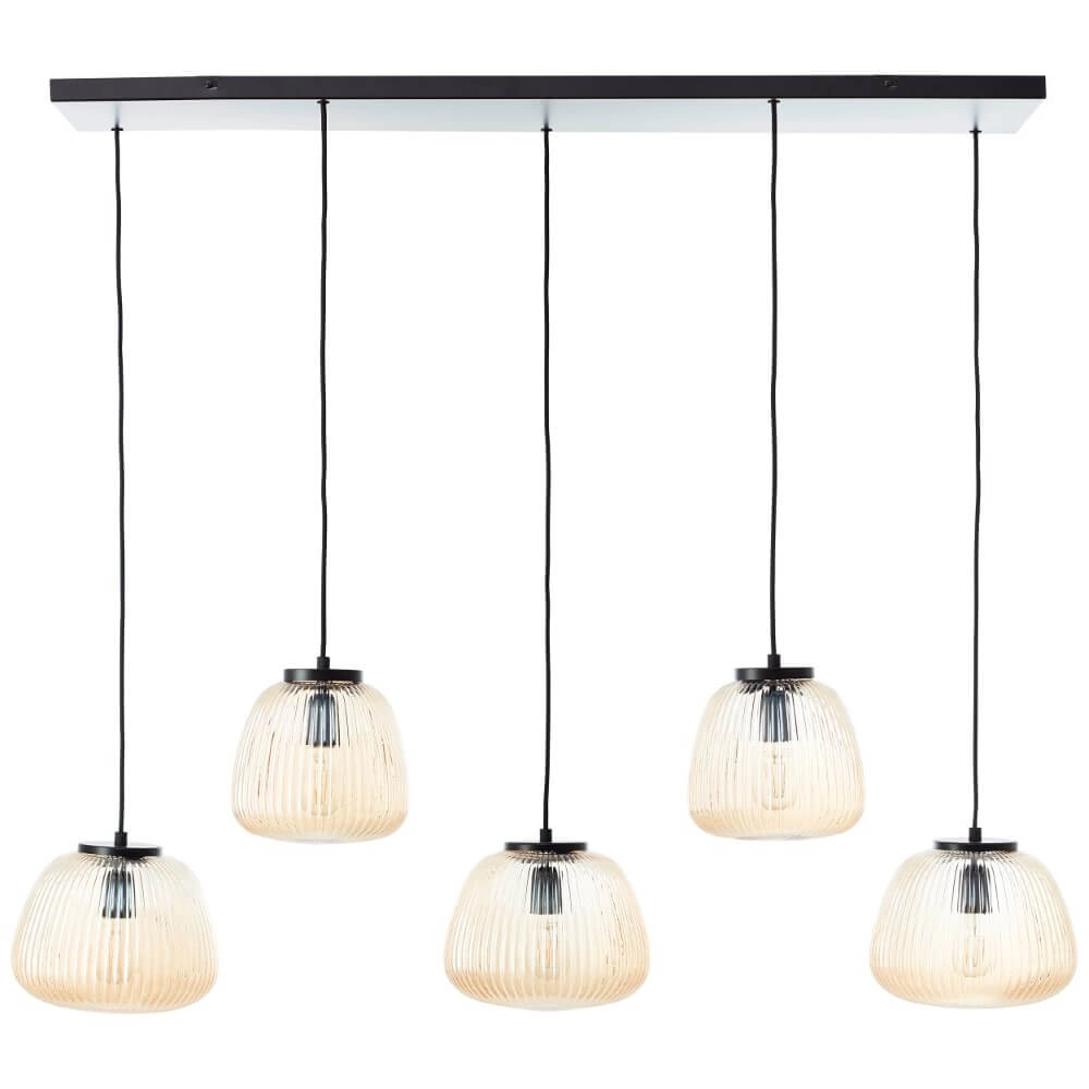 Lampe suspendue 5 lumières Kaizen 3 lumières noir avec blanc Brilliant 4004353447204