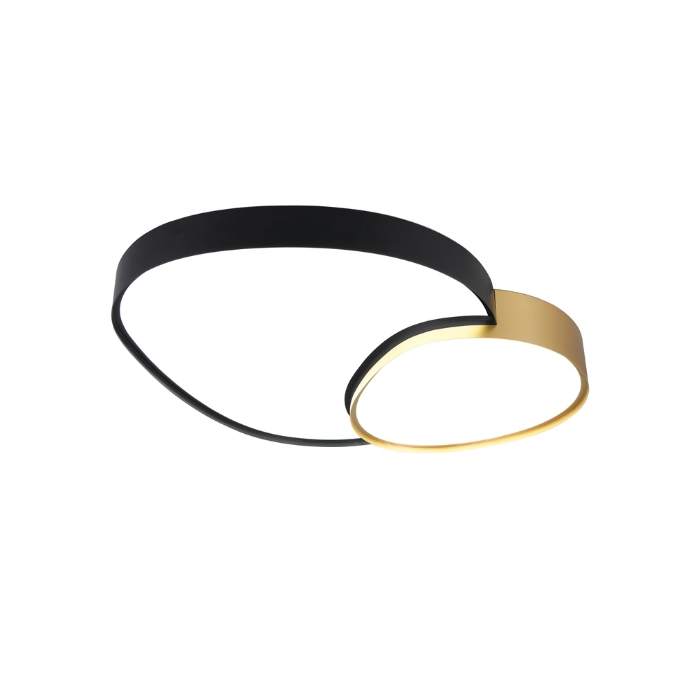 Plafonnier organique Rise 77cm noir avec or Trio 4017807600629