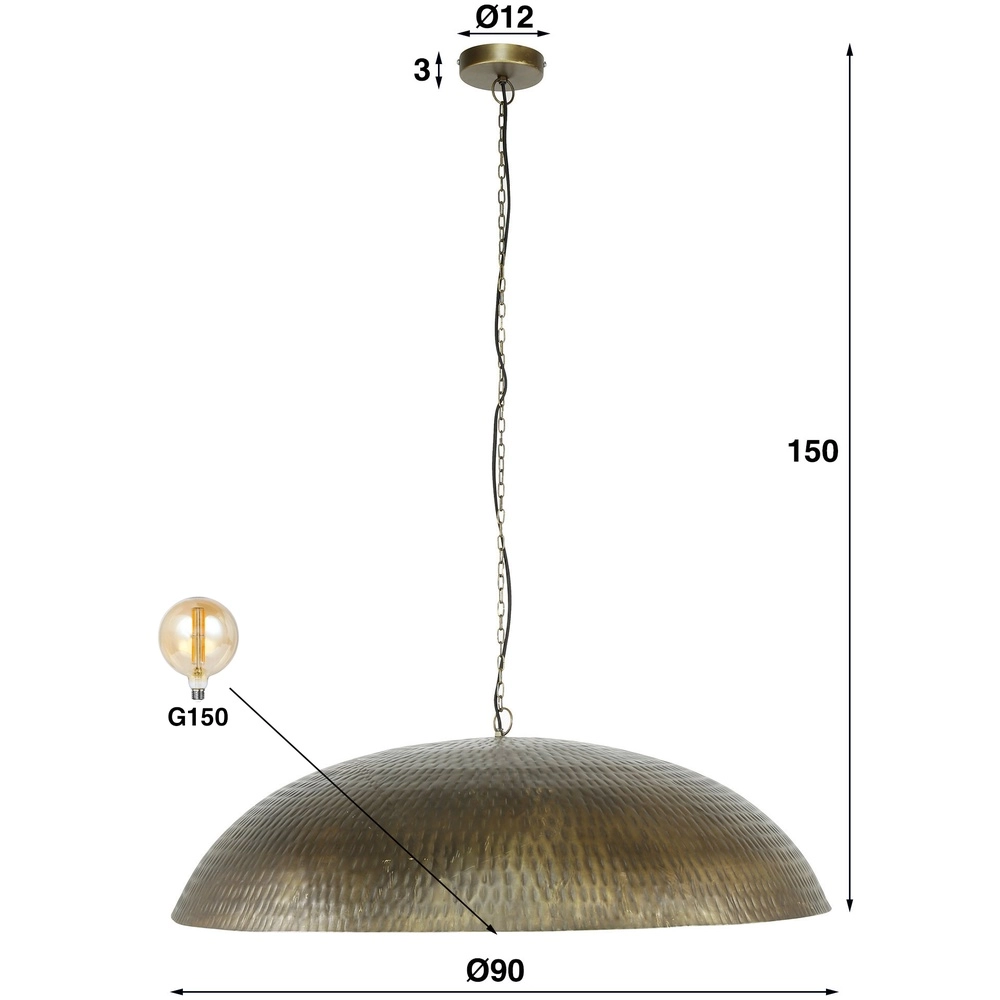 Lampe pendante ronde en métal Cupola Ø 90 cm - bronze en cuivre Lyora 8716803511064