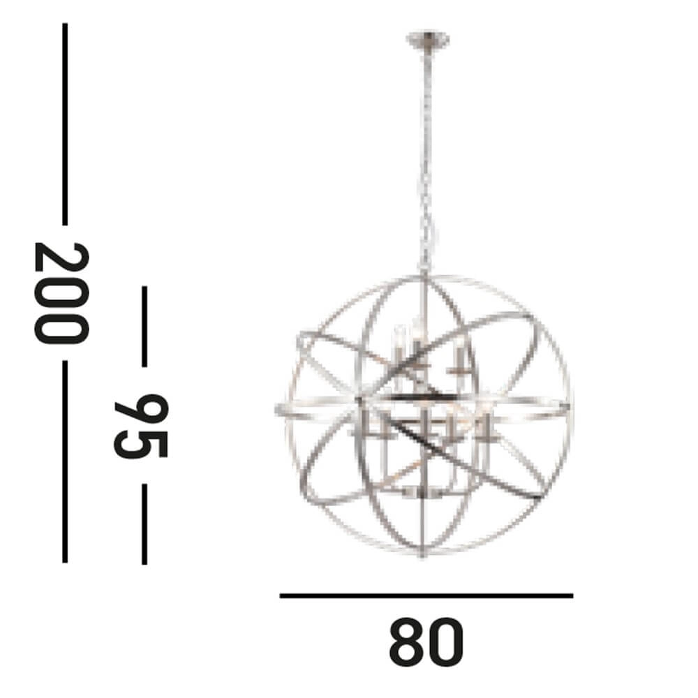 Suspension ancienne Orbit 8-argent clair Searchlight 5053423271934