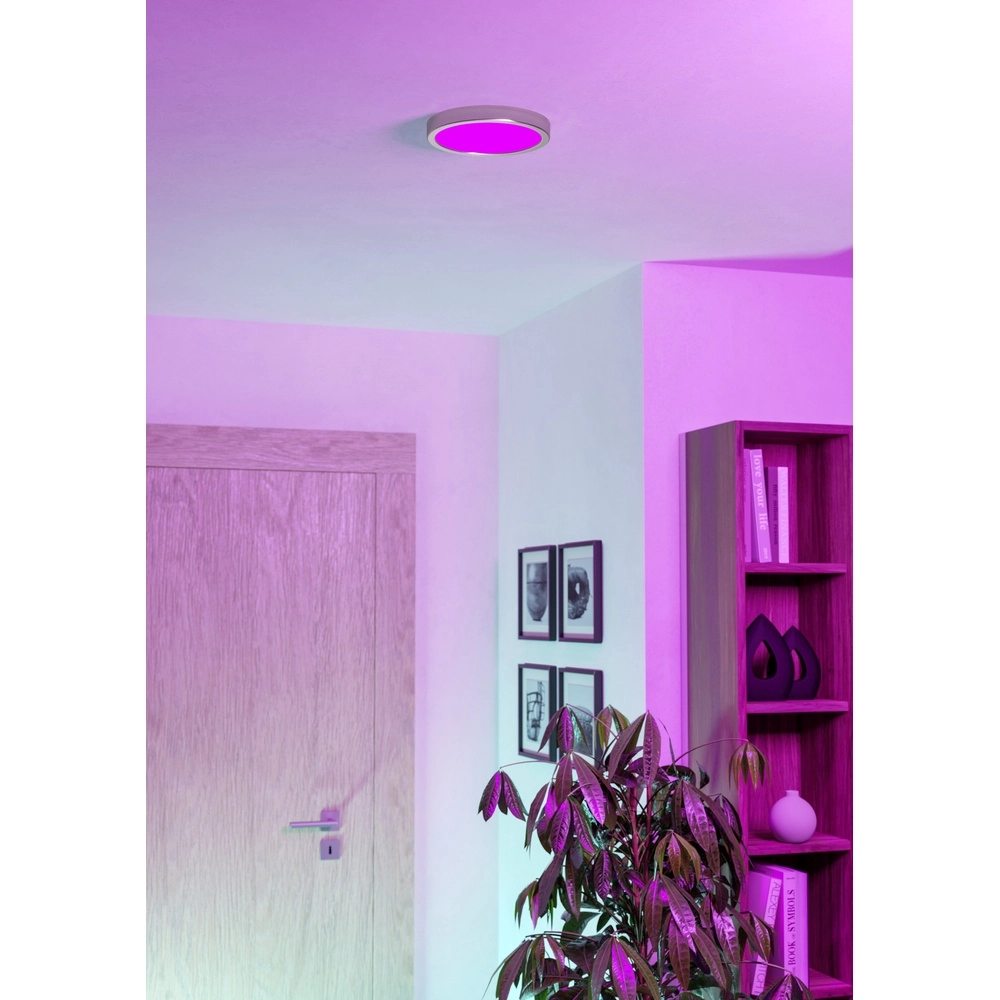 Lumière de plafond IP44 Fueva 6-Z rond - acier inoxydable - Ø 21,1 cm Eglo 9008606330607