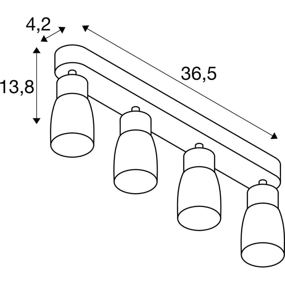 Moquerie Puri 2.0 Dome Noir-Or 4 Lumières SLV 4024163293730