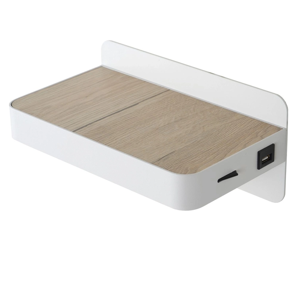 Lampe de chevet Atkin avec point de charge USB blanc Lucide 5411212770837