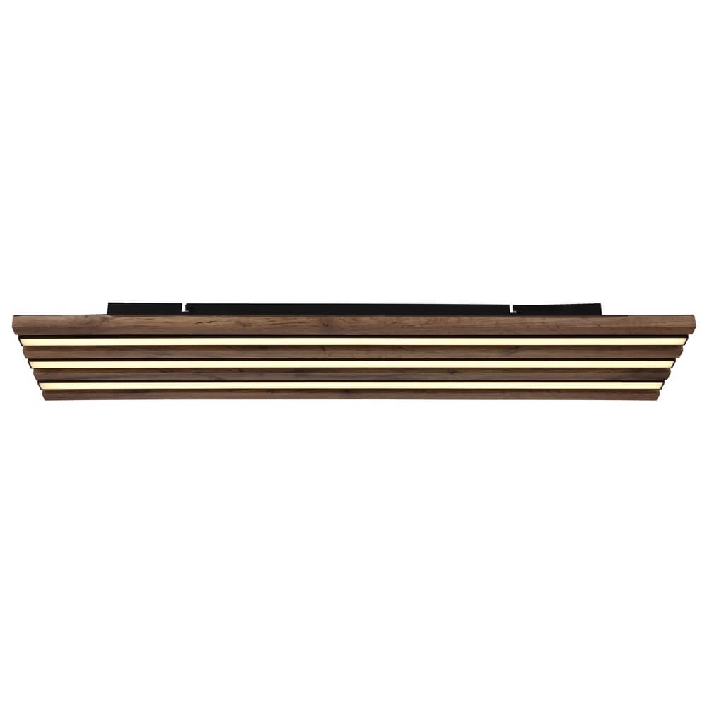 Plafonnier Hayden noir avec bois 80cm Globo 9007371519644