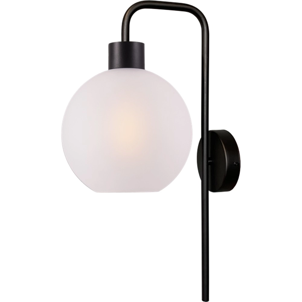 Lampe murale Lazise noir avec verre blanc