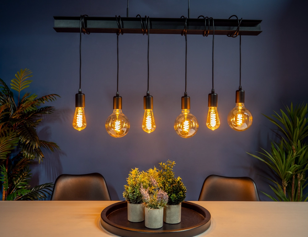 Suspension 6 lumières Townshend 6 noir Eglo 9002759437121