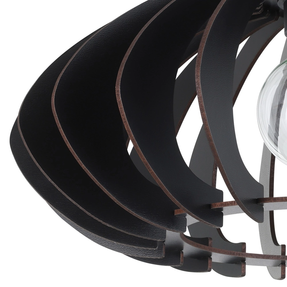 Lampe de plafond en bois Cossano 3 noir - Ø 38cm Eglo 9008606291373